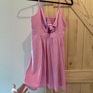 Fit & Flare Tie-Front Smocked Linen-Blend Mini Cami Dress for Women